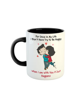 ARTBUG - Black For Once In My Life I Don't Have Try To Be Happy Ceramic Coffee Mug