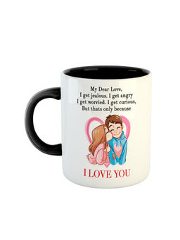 ARTBUG - Black I Love You Printed Ceramic Coffee Mug