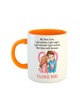ARTBUG - Orange I Love You Printed Ceramic Coffee Mug