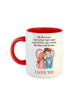 ARTBUG - Red I Love You Printed Ceramic Coffee Mug