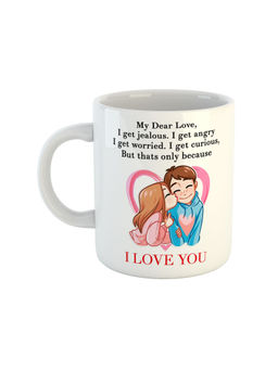 ARTBUG - White I Love You Printed Ceramic Coffee Mug