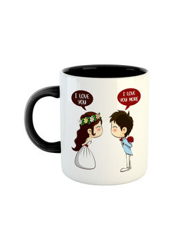 ARTBUG - Black I Love You More Printed Ceramic Coffee Mug