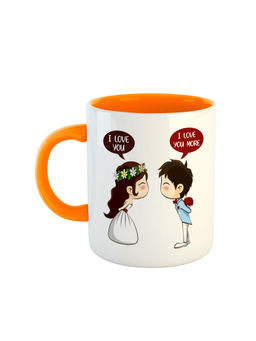 ARTBUG - Orange I Love You More Printed Ceramic Coffee Mug