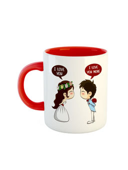 ARTBUG - Red I Love You More Printed Ceramic Coffee Mug