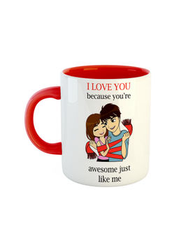 ARTBUG - Red I Love You Because You Are Awesome Just Like Me Ceramic Coffee Mug