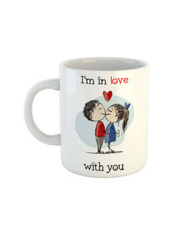 ARTBUG - White I'M In Love With You Printed Ceramic Coffee Mug