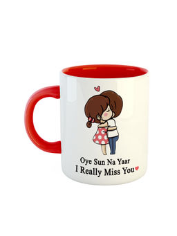 ARTBUG - Red Oye Sun Na Yaar I Really Miss You Ceramic Coffee Mug