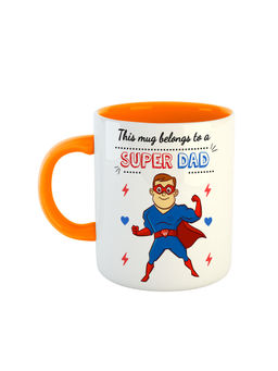 ARTBUG - Orange Super Dad Printed Ceramic Coffee Mug