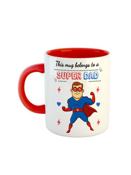 ARTBUG - Red Super Dad Printed Ceramic Coffee Mug