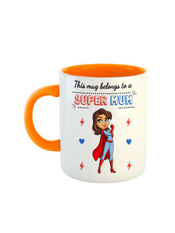 ARTBUG - Orange Super Mum Printed Ceramic Coffee Mug