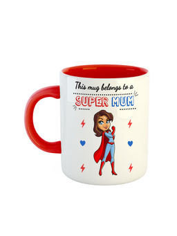 ARTBUG - Red Super Mum Printed Ceramic Coffee Mug