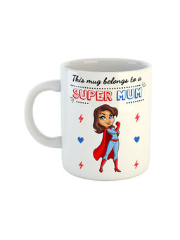 ARTBUG - White Super Mum Printed Ceramic Coffee Mug