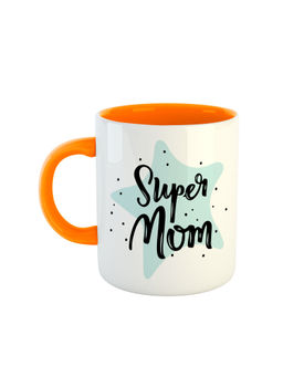 ARTBUG - Orange Super Mom Printed Ceramic Coffee Mug