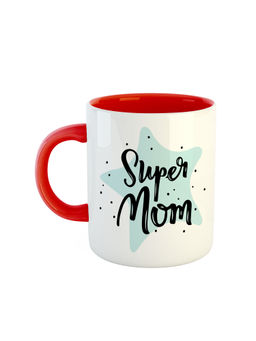 ARTBUG - Red Super Mom Printed Ceramic Coffee Mug