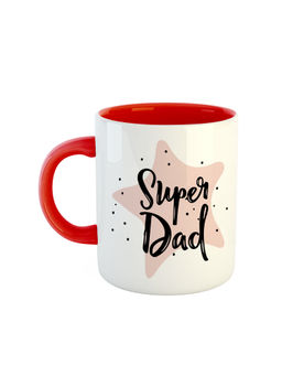 ARTBUG - Red Super Dad Printed Ceramic Coffee Mug