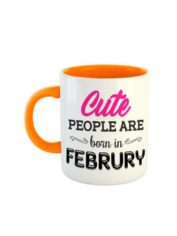 ARTBUG - Orange Cute People Are Born In February Ceramic Coffee Mug