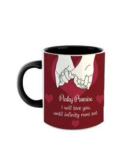 ARTBUG - Black Pinky Promise I Will Love You Until Infinity Runs Out Ceramic Coffee Mug