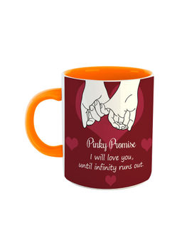 ARTBUG - Orange Pinky Promise I Will Love You Until Infinity Runs Out Ceramic Coffee Mug