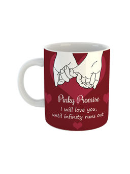 ARTBUG - White Pinky Promise I Will Love You Until Infinity Runs Out Ceramic Coffee Mug