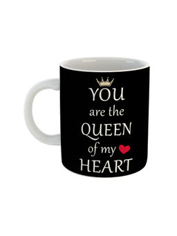 ARTBUG - White You Are The Queen Of My Heart Ceramic Coffee Mug
