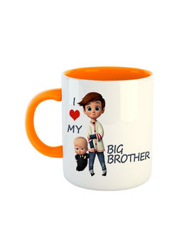 ARTBUG - Orange I Love My Big Brother Printed Coffee Mug