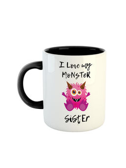 ARTBUG - Black I Love You My Monster Sister Printed Coffee Mug