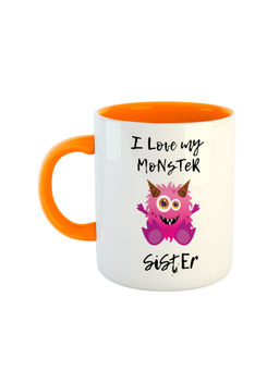 ARTBUG - Orange I Love You My Monster Sister Printed Coffee Mug