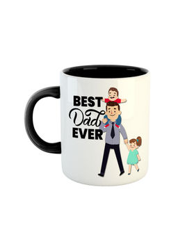 ARTBUG - Black Best Dad Ever Printed Ceramic Coffee Mug