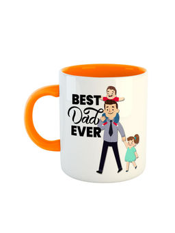 ARTBUG - Orange Best Dad Ever Printed Ceramic Coffee Mug
