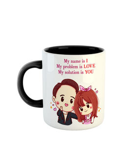 ARTBUG - Black I Love You Printed Ceramic Coffee Mug