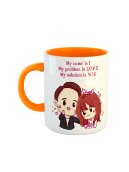 ARTBUG - Orange I Love You Printed Ceramic Coffee Mug