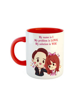 ARTBUG - Red I Love You Printed Ceramic Coffee Mug