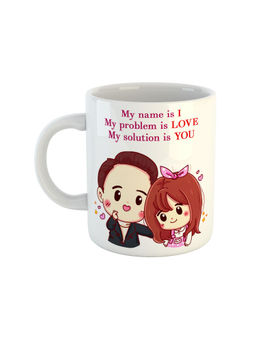 ARTBUG - White I Love You Printed Ceramic Coffee Mug