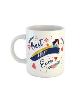 ARTBUG - White Best Mom Ever Printed Ceramic Coffee Mug