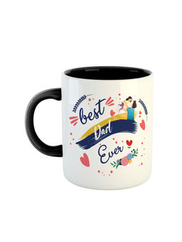 ARTBUG - Black Best Dad Ever Printed Ceramic Coffee Mug
