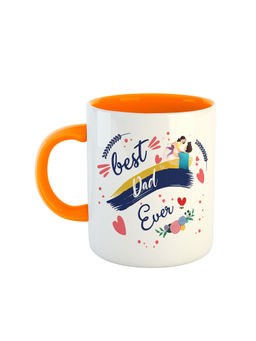ARTBUG - Orange Best Dad Ever Printed Ceramic Coffee Mug