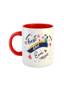 ARTBUG - Red Best Dad Ever Printed Ceramic Coffee Mug