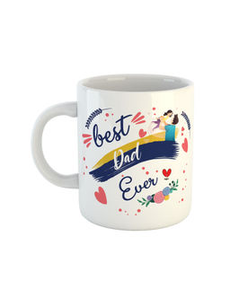 ARTBUG - White Best Dad Ever Printed Ceramic Coffee Mug