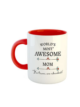 ARTBUG - Red Worlds Most Awesome Mom Printed Ceramic Coffee Mug