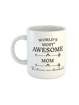 ARTBUG - White Worlds Most Awesome Mom Printed Ceramic Coffee Mug