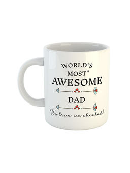 ARTBUG - White Worlds Most Awesome Dad Printed Ceramic Coffee Mug