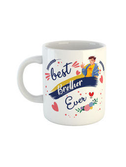ARTBUG - White Best Brother Ever Printed Ceramic Coffee Mug