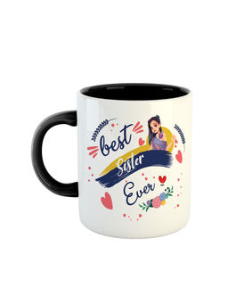 ARTBUG - Black Best Sister Ever Printed Ceramic Coffee Mug