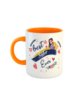 ARTBUG - Orange Best Sister Ever Printed Ceramic Coffee Mug