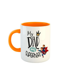 ARTBUG - Orange My Dad My Superhero Printed Ceramic Mug
