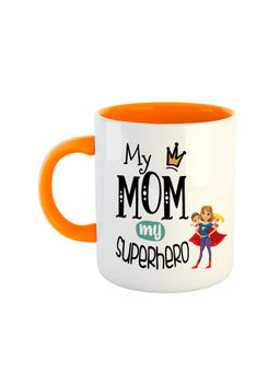 ARTBUG - Orange My Mom My Superhero Printed Ceramic Mug