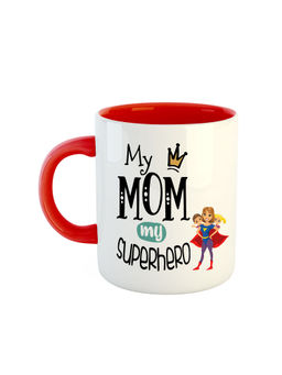 ARTBUG - Red My Mom My Superhero Printed Ceramic Mug