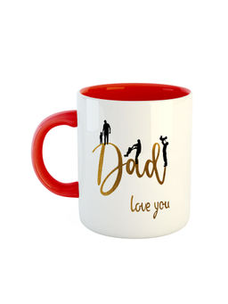 ARTBUG - Red Dad Love You Printed Ceramic Coffee Mug