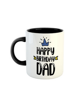ARTBUG - Black Happy Birthday Dad Ceramic Coffee Mug