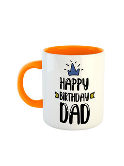 ARTBUG - Orange Happy Birthday Dad Ceramic Coffee Mug